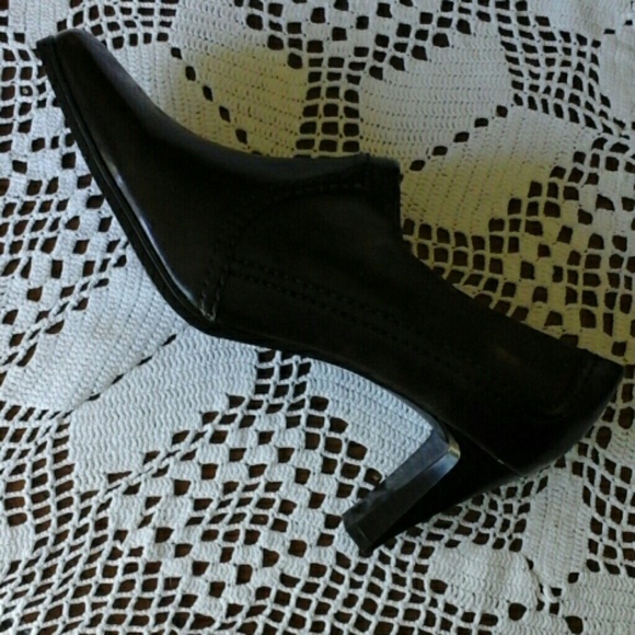 Womens Dark Brown Square Toe Pump - Picture 4 of 5